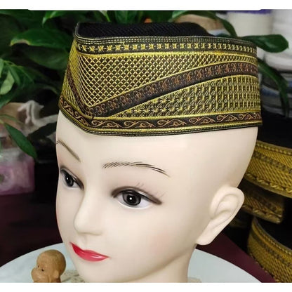 New Arrival Muslim Boat Hats for Women Men Gold Caps Embroidery Arabic Eid Prayer Evening Party Elegant Hijab Headwraps Hat