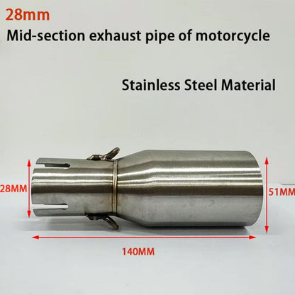 Motorcycle Modification Exhaust Pipe Exhaust Middle Section 28 30 32 33 35 38 40 42 45mm Adapter 51mm Exhaust