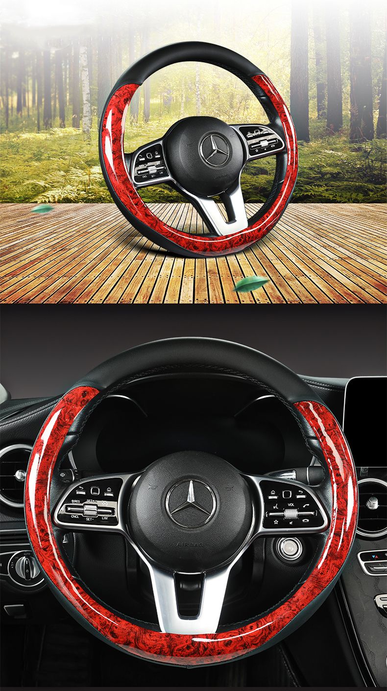 Motocovers Carro Anti-Derrapante Capa de Volante em Couro Universal para Carro Capa Protetora de Volante Estilo Fashion 38cm Tipo O D