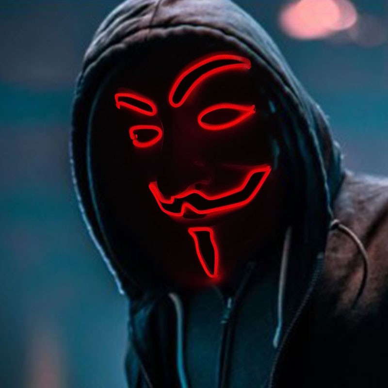 Halloween LED Vendetta Mask Night Club Carnival Party Festival Decoration Cosplay Vendetta Guy Fawkes Mascara Glowing V Mask