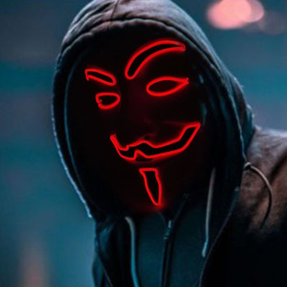 Halloween LED Vendetta Mask Night Club Carnival Party Festival Decoration Cosplay Vendetta Guy Fawkes Mascara Glowing V Mask