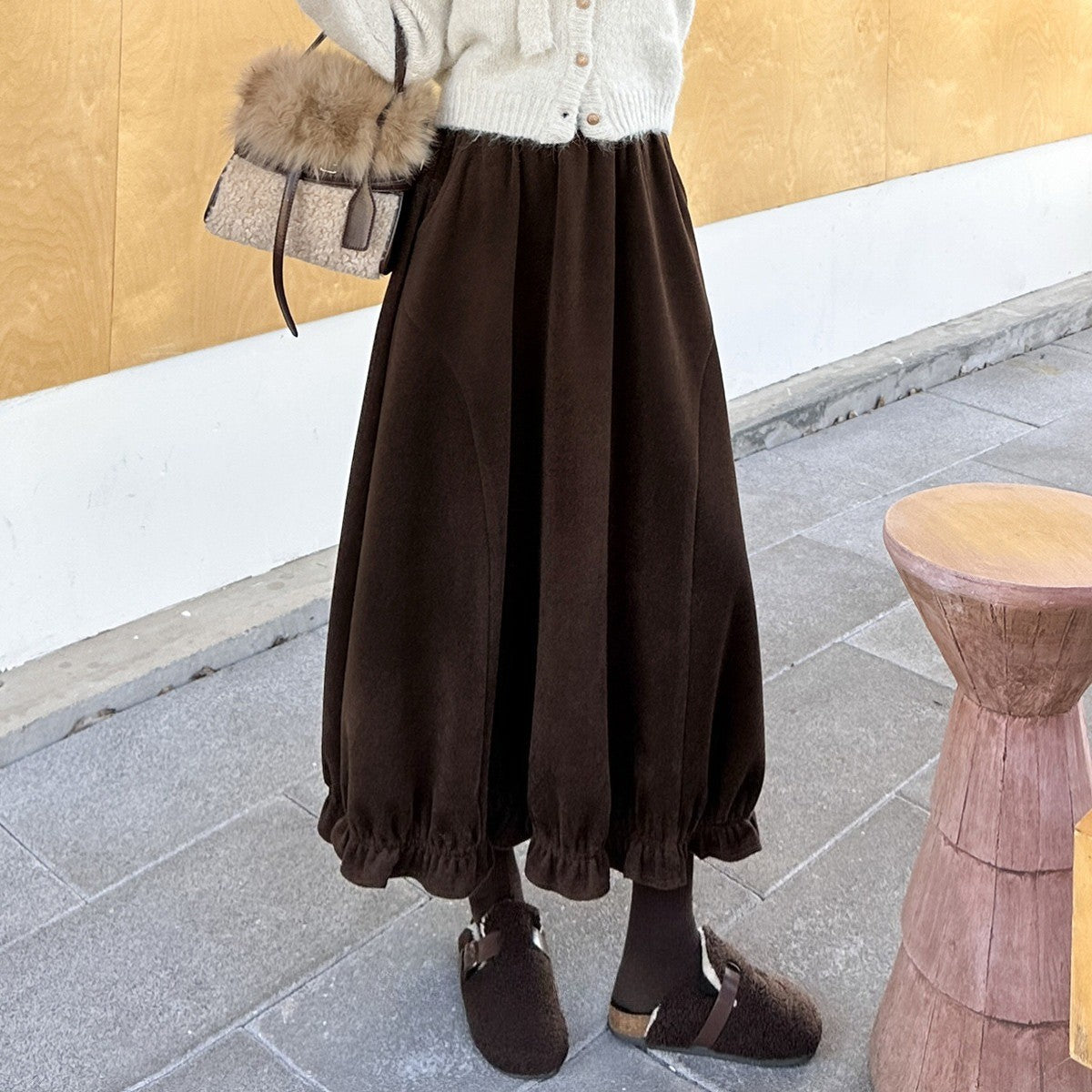 LOUISYAO Sweet Vintage Bouquet Skirt 2025 Winter Skirts Ofice Lady Fashion Premium  Senior Exquisite Long Women's A-Line Skirt