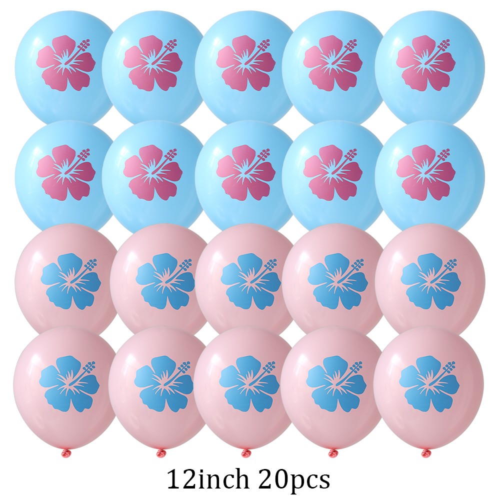 Hibiscus Foil Balloon Set Hot Pink Yellow Purple Hibiscus Balloon Summer Tropical Birthday Hawaii Baby Shower Party Decoration