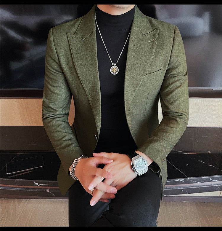 Blazer Jackets Men's Clothing High Quality Autumn Winter Thick Warm Mens Jackets And Coats Business Formal Wear Slim Fit Blazers