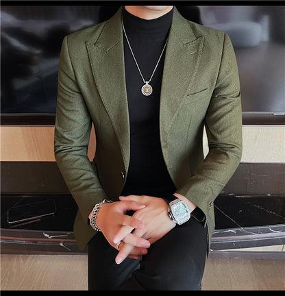 Blazer Jackets Men's Clothing High Quality Autumn Winter Thick Warm Mens Jackets And Coats Business Formal Wear Slim Fit Blazers