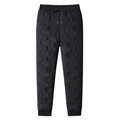 Thiened Fce Lined Casual Cotton Pants for Men Windproof Du down Warm Building Workers Wear Long Leisure  Color