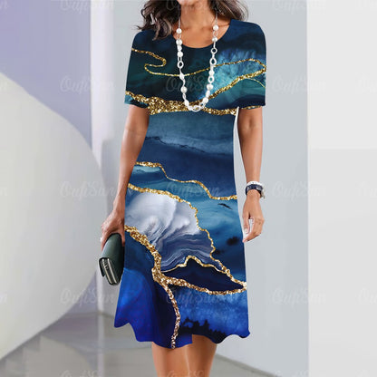 2024 New Women's Dresses Graphic Print Elegant & Beautiful Midi Dresses Plus Siz