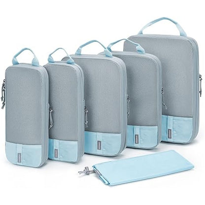 BAGSMART 6 Set Compression Packing Cubes for Travel Lightweight Luggage Organizer Bags Durable Space Saver Bags Travel Essential