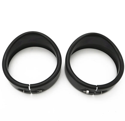 Motorcycle Headlight Trim For Harley Touring Road King Electra Glide Softail FLD/FLH Parts 7" Ring Bezel Visor 4.5" Led Fog Lamp