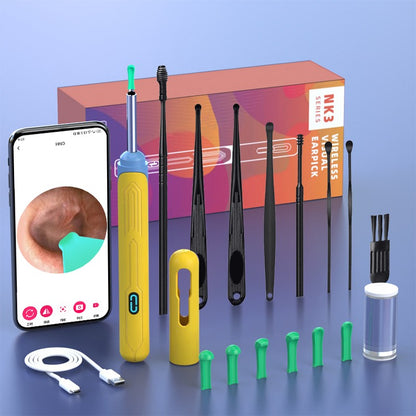 Conjunto de Limpeza de Ouvido com Câmera, Hastes para Ouvido, Otoscópio, Carregamento USB C, Ferramenta de Remoção de Cera com Endoscópio, Câmera Mini de Limpeza de Ouvido, Conjunto de Limpeza de Ouvido