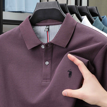 100% pure cotton summer new fashionable men's shortsleeved luxury customized business polo shirt exquisite embroidery Tshirt top