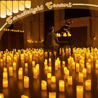 10-240pcs Flameless Fake Candle LED Flickering Candles with Remote Control Battery Operated Pillar Candles for Valentine's Day