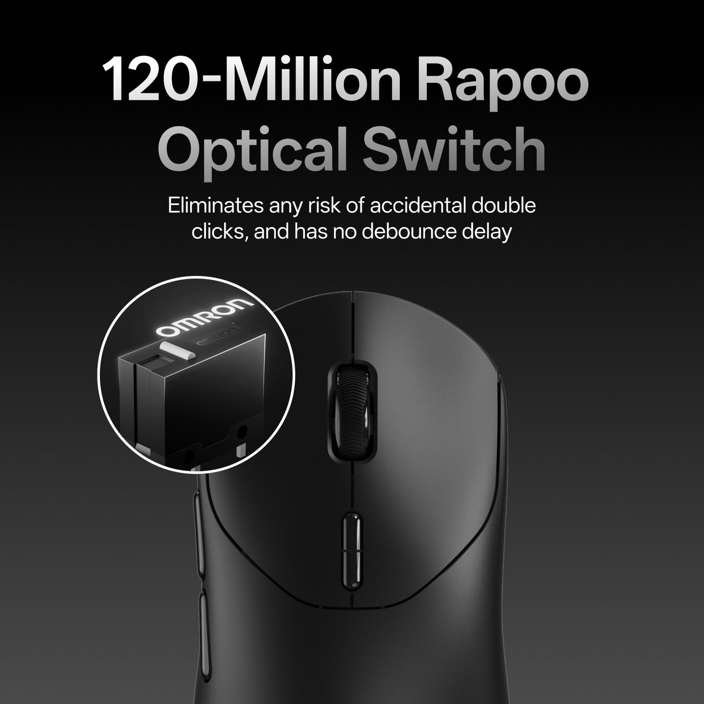Mouse Gamer Sem Fio Rapoo VT2 MAX E-sports com Sensor Óptico de Taxa de Sondagem de 8K, Design Ergonômico, Leve (53g) para PC e Laptop
