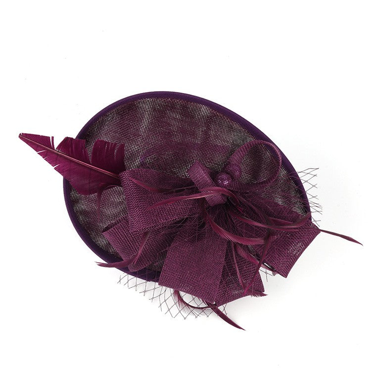 Fascinators de Luxo Kentucky Derby Chapéu de Igreja Design de Pérolas em Tela Laço Máscara Acessórios de Cabelo para Mulheres Senhoras
