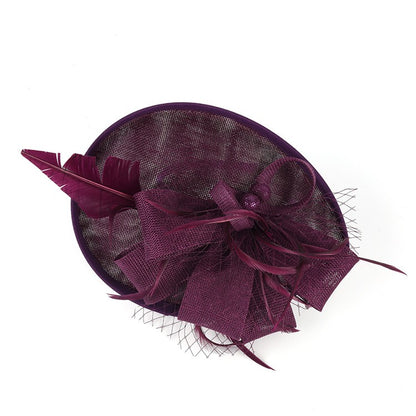 Fascinators de Luxo Kentucky Derby Chapéu de Igreja Design de Pérolas em Tela Laço Máscara Acessórios de Cabelo para Mulheres Senhoras