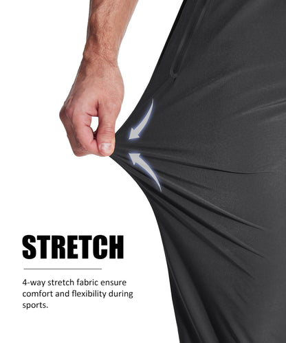 TACVASEN Outdoor Pants Men Quick Dry Straight Running Hiking Pants Elastic Lightweight Yoga Fitness Exercise Sweatpants Joggers
