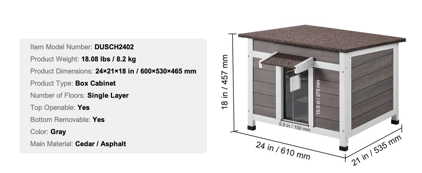 Casinha de Gato Externa à Prova de Intempéries SucceBuy, Abrigo para Gatos Selvagens, Casinha de Madeira Isolada com Espuma para Gatos e Coelhos