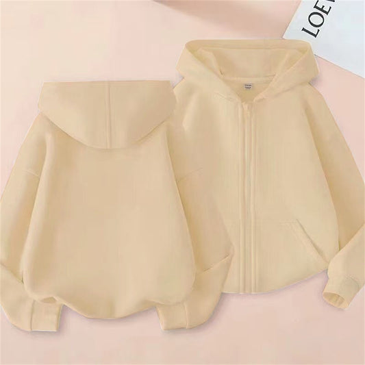 Children tops Zipper style Hoodies Coat Boy black Girls Pink Age 3-12 Kids Sweatshirt festival festival gifts Solid color
