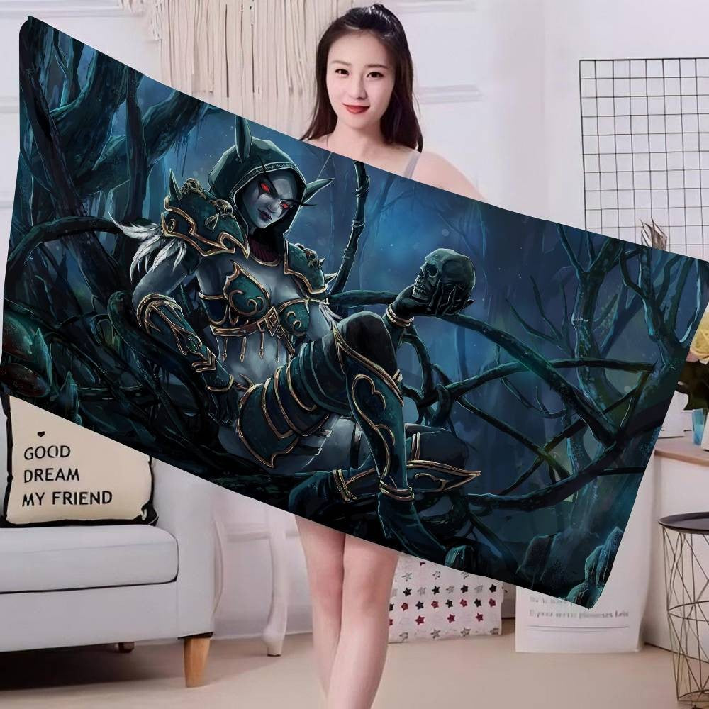 World Game Of W-Warcraft Microfiber Printed Beach Towel Mountain Climbing Yoga Beach Swimming Running Absorbent Soft Towel