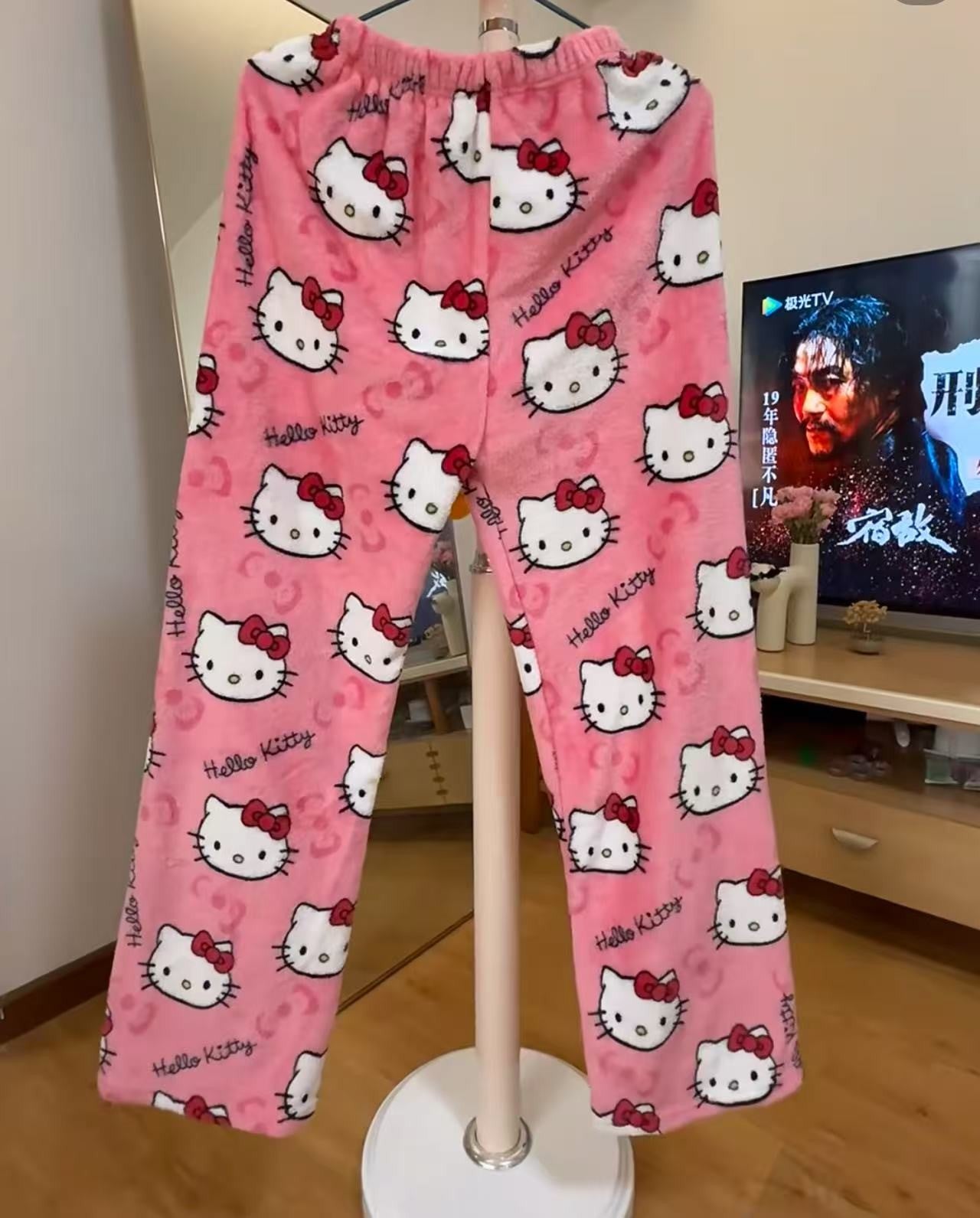 Calça de Pijama Hello Kitty Y2K Sanrio Anime Feminina Calças de Pijama Desenho Animado Moda Roupa de Dormir Calças de Lazer Roupa de Casa