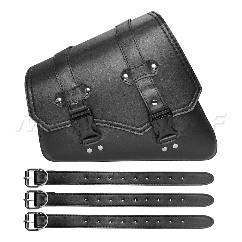 Universal Accessories Triangle Synthetic Leather Motorcycle Side Saddle Bag for Cafe Racer ATV For Harley Sportster XL 883/1200