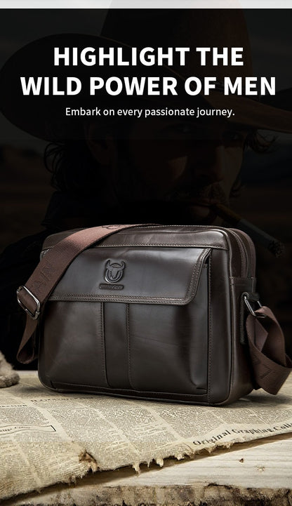 BULLCAPTAIN Genuine Leather Men's Crossbody Bag Large Capacity Casual Multifunctional Handbag A Fashion Business Briefcase