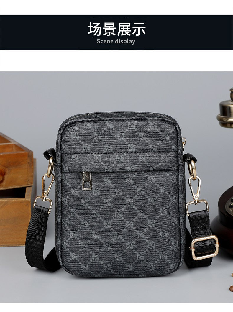 Luxury Designer Men Small Shoulder Bag PU Leather Messenger Crossbody Phone Bag For Men Vintage Style Men Handbag Bag Bolsa Sac