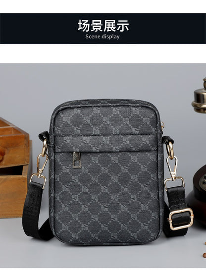 Luxury Designer Men Small Shoulder Bag PU Leather Messenger Crossbody Phone Bag For Men Vintage Style Men Handbag Bag Bolsa Sac