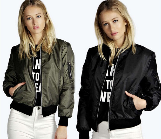 Autumn New Short Jackets for Women Vintage High Street O-neck Bomber Jacket Female Fashion Zipper Long Sleeve Coat Woman