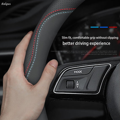 Capas de Volante Automotivas Universais em Couro PU sem Anel Interno Adequadas para 14,5-15 37-38cm Acessórios de Suprimentos para Interior de Carro