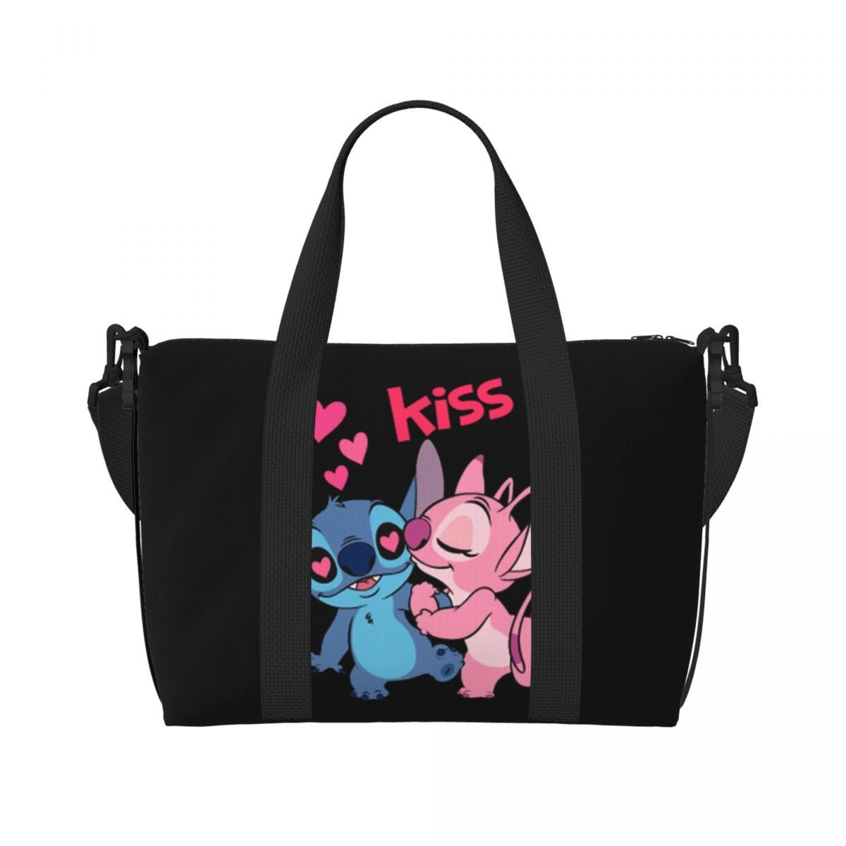 Custom Large SLilo And Stitch Cartoon Tote Bag Women Anime Shopping Shoulder Beach Gym Travel Bag