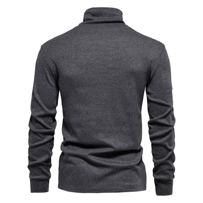 AIOPESON Solid Men T-shirt Casual Long Sleeve Turtleneck Bottoming Shirt for Men Autumn Winter Basic Slim Underwear Shirts Man