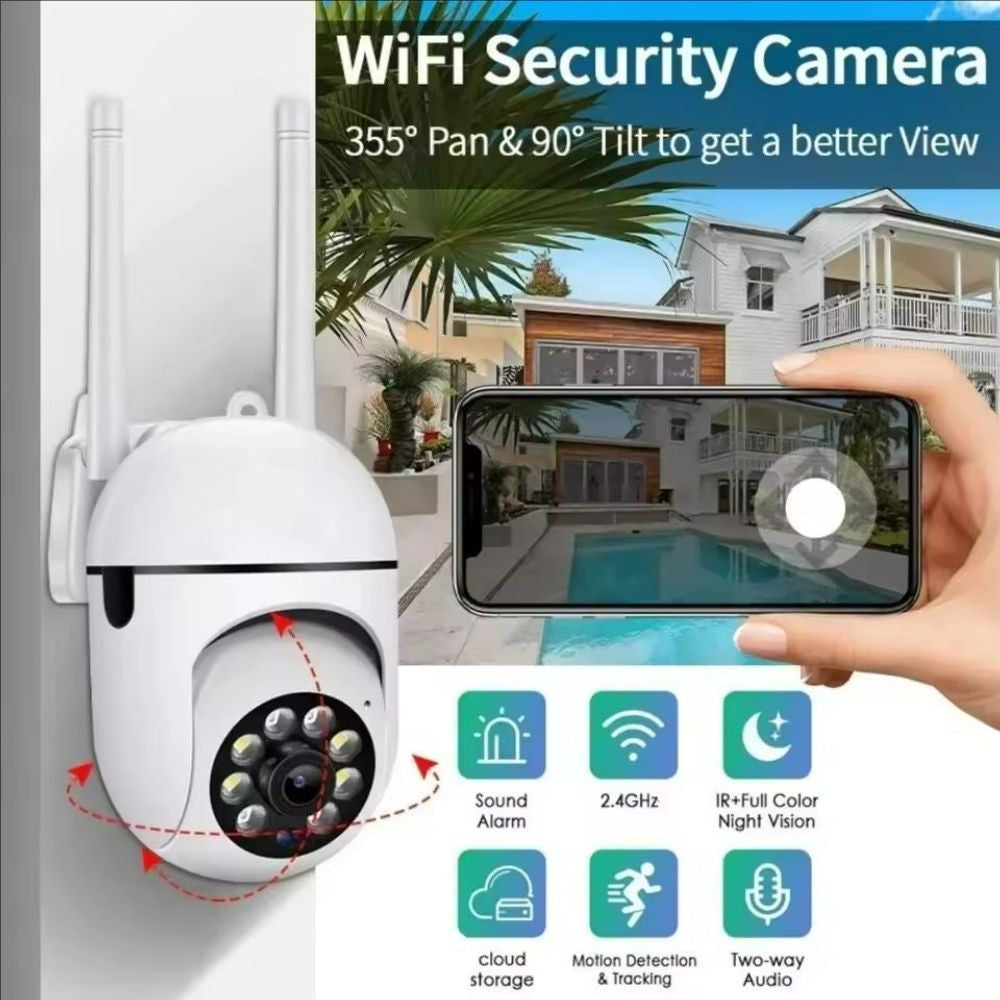 Câmera de Segurança Wifi IP Externa Sem Fio PTZ 3MP 4X Zoom Câmeras AI Rastreamento Humano Áudio Bidirecional HD Visão Noturna Colorida