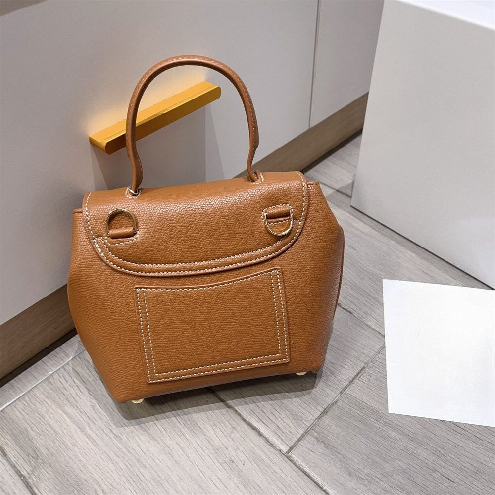 French Style Niche Fashion Crossbody Top Handle Bag Women Pu Leather Casual Daily Luxury Handbag Adjustable Shoulder Strap Y2k