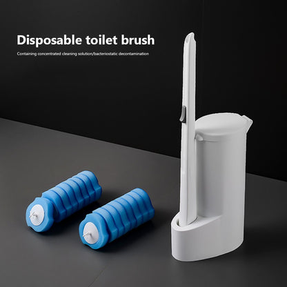 Wall-mounted Disposable Toilet Brush Cleaner with 8/16/24PCS Brush Head Bathroom Long Handle Cleaning Brush Toilet Accessories