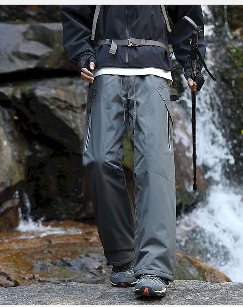 Calças de Caminhada Masculinas Inverno Quente Impermeáveis Corta-vento Refletivas para Escalada Acolchoadas Grossas para Camping Esqui Trekking Esportivas