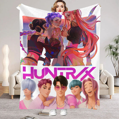 kpop Demon Hunters Huntrix Blankets Quality Soft Warm Throw Blanket Winter Kids Couch Bed Fluffy Bedspread