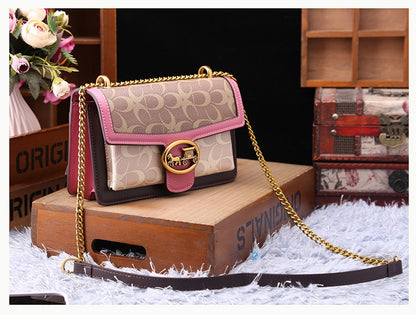 Light luxury women's bag 2025 new high-end color contrast single shoulder underarm bag designer fashionable crossbody small squa