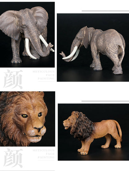 Simulation Wild Animal Elephant Lion Graffe Brown Bear Action Figures Wildlife Sika Deer Hippo Zebra Crocodile Figurines Kid Toy