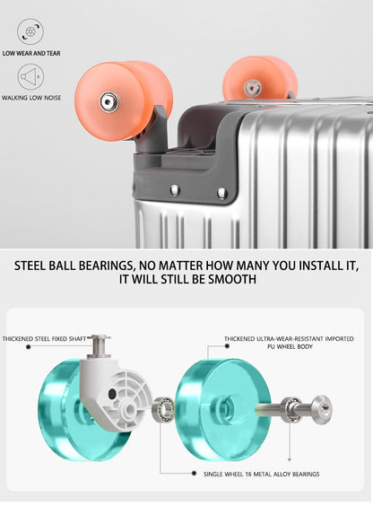 All-Aluminum Magnesium Alloy Suitcase Large-Capacity Password Luggage Infused Transparent Rolling Wheel Business Trolley Case