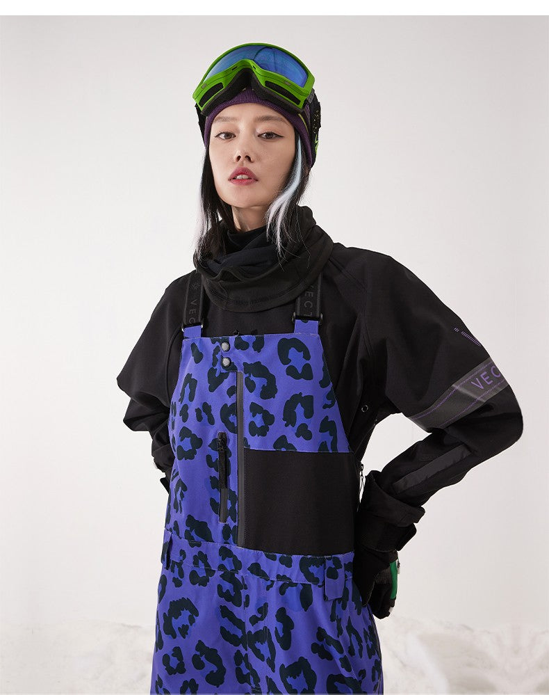 VECTOR Thick Men Women Ski Pants Straight Overalls Jumpsuit Skiing Bib Waterproof Winter Warm Windproof Outdoor Sports Snowboard