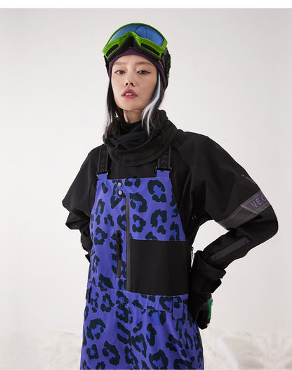 VECTOR Thick Men Women Ski Pants Straight Overalls Jumpsuit Skiing Bib Waterproof Winter Warm Windproof Outdoor Sports Snowboard