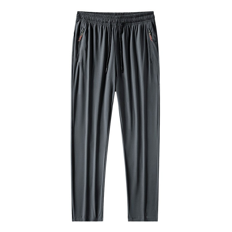 2024 Summer men's casual pants slim fit thin Korean version ice silk pants Jinlun sports pants straight tube quick drying pants