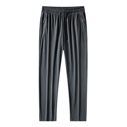 2024 Summer men's casual pants slim fit thin Korean version ice silk pants Jinlun sports pants straight tube quick drying pants