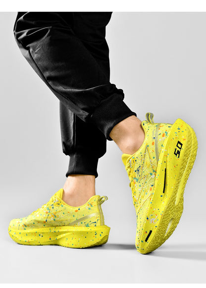 Air Cushion Carbon Plate Running Shoes Jogging Marathon Men Sports Breathable Lightweight Comfortable Nonskid Casual Sneakers