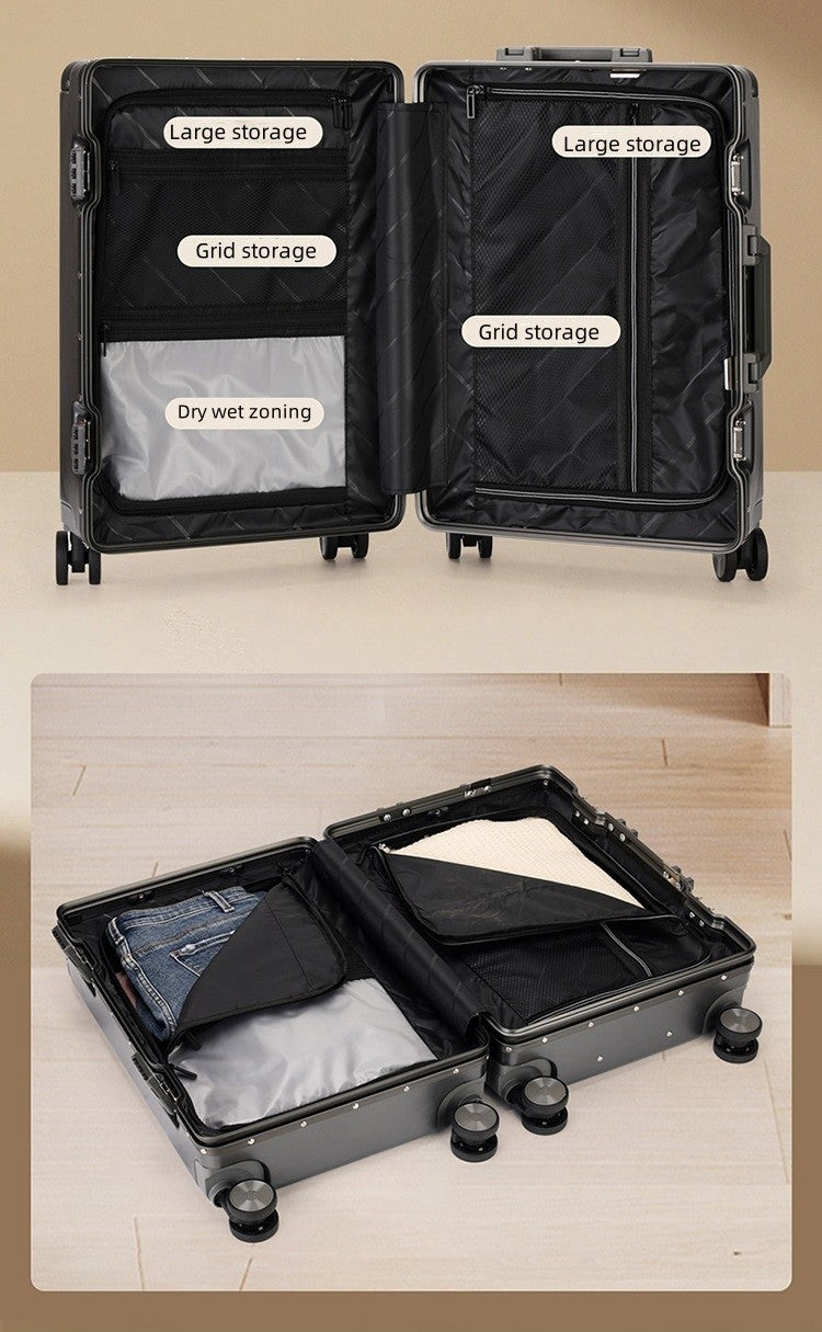 20"/22"/24"/26"/28" Suitcase Fashoin Rolling Luggage Travel Aluminum Frame Case with Wheel Alloy Trolley Bag 20'' Carry-On Cabin