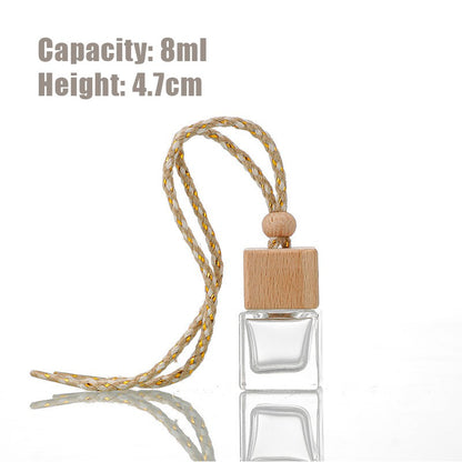 5PCS 8-12ml Empty Clear Glass Car Perfume Bottle Auto Air Freshener Car Decoration Pendant Essential Oil Diffuser Container
