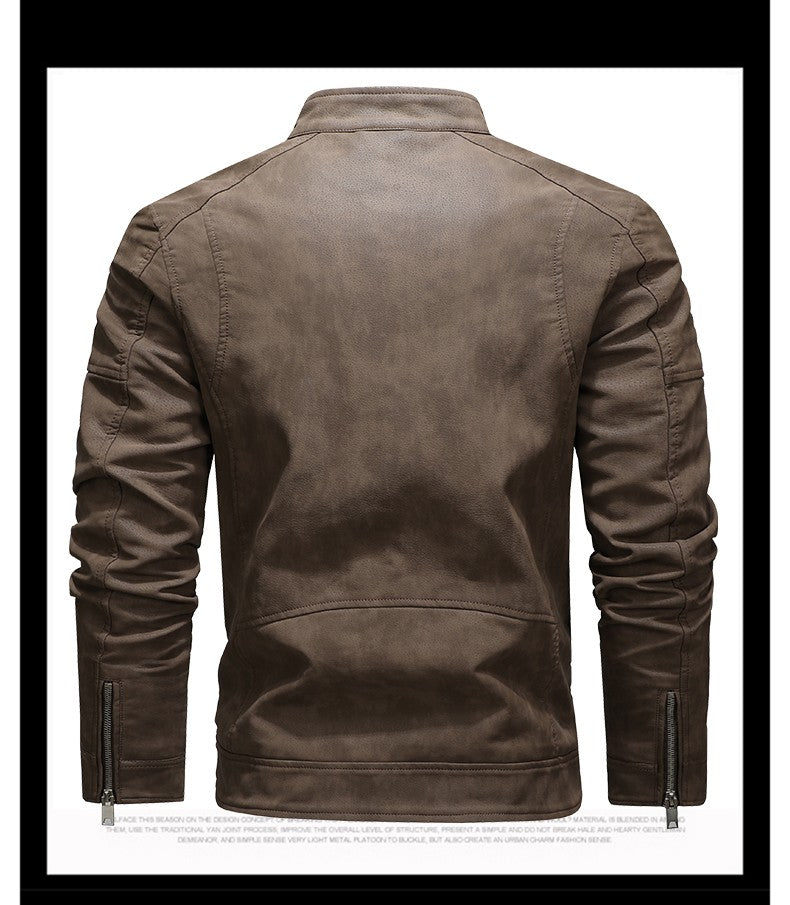 Jacket Men Coat Winter Leather Bomber Genuine Casual Brown Jackets Coats Faux Leather Vintage Black Biker Jacket Men Windproof