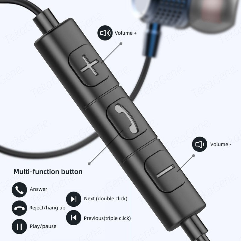 USB Type C Earbuds Metal Heavy Bass Earphones In Ear Noise Reduction 3.5mm Wired Headphones with Mic for Samsung Galaxy iPhone