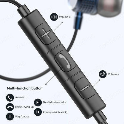 USB Type C Earbuds Metal Heavy Bass Earphones In Ear Noise Reduction 3.5mm Wired Headphones with Mic for Samsung Galaxy iPhone